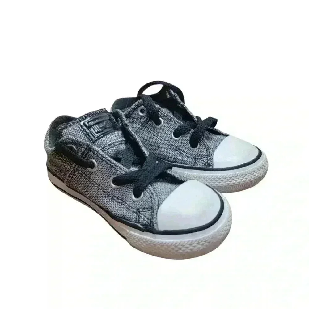 Converse Madison Ox 762334F Black & White Sneakers Shoes Infant Size 7 Gray